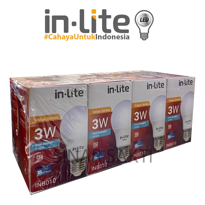 INLITE Lampu Led 3w Beli 3 Gratis 1 INB007 Bohlam 3 Watt 3W