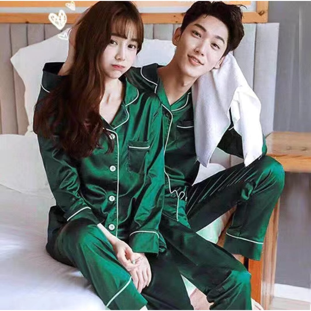 Baju tidur piyama pp couple bahan satin