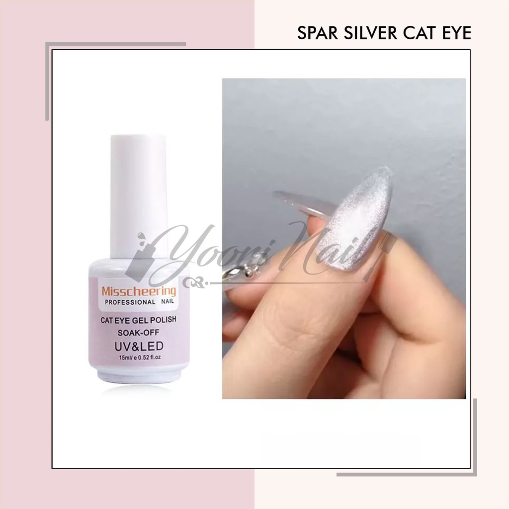 Spar cat eye silver gel 15ml misscheering gel kutek cateye gel polish nail art nailart