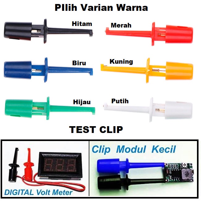 Test Clip Hook Probe Connector Klip Penjepit Jepitan Pengait Kaki Pin