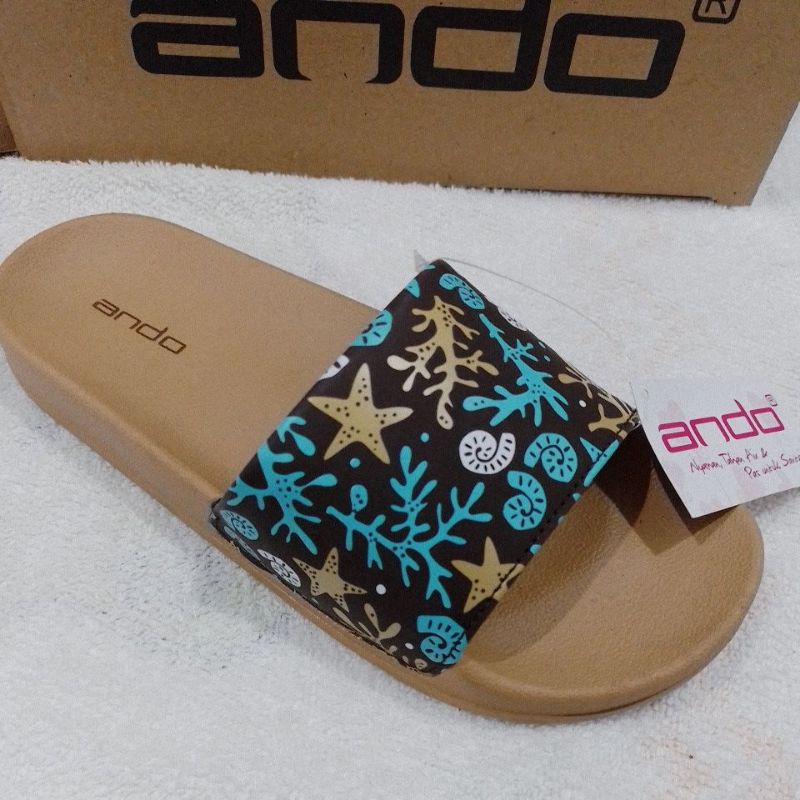 SANDAL ANDO SELOP CORAL WANITA DEWASA / SANDAL SLOP TERBARU