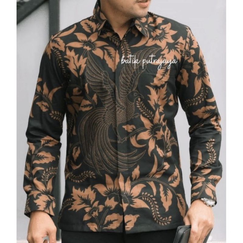 SM BAJU BATIK PRIA LENGAN PANJANG SRAGENAN PREMIUM FURING SLIM FIT MODERN