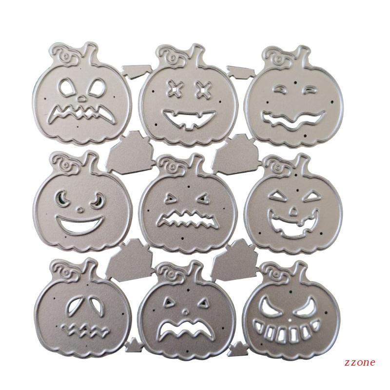 Zzz Cetakan Stensil Cutting Dies Motif Labu Halloween Bahan Metal Untuk Scrapbook / Craft DIY