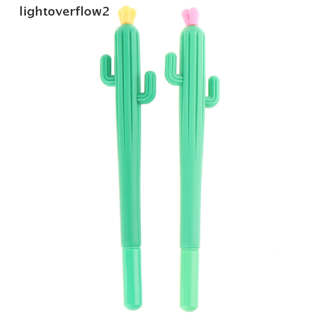 (lightoverflow2) 10pcs Pulpen 0.5mm Bentuk Kaktus Untuk Sekolah / Kantor