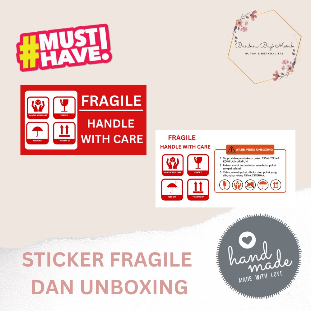 

Stiker Fragile Stiker Pecah Belah Stiker Label Pengiriman Sticker Fragile Unboxing Horizontal