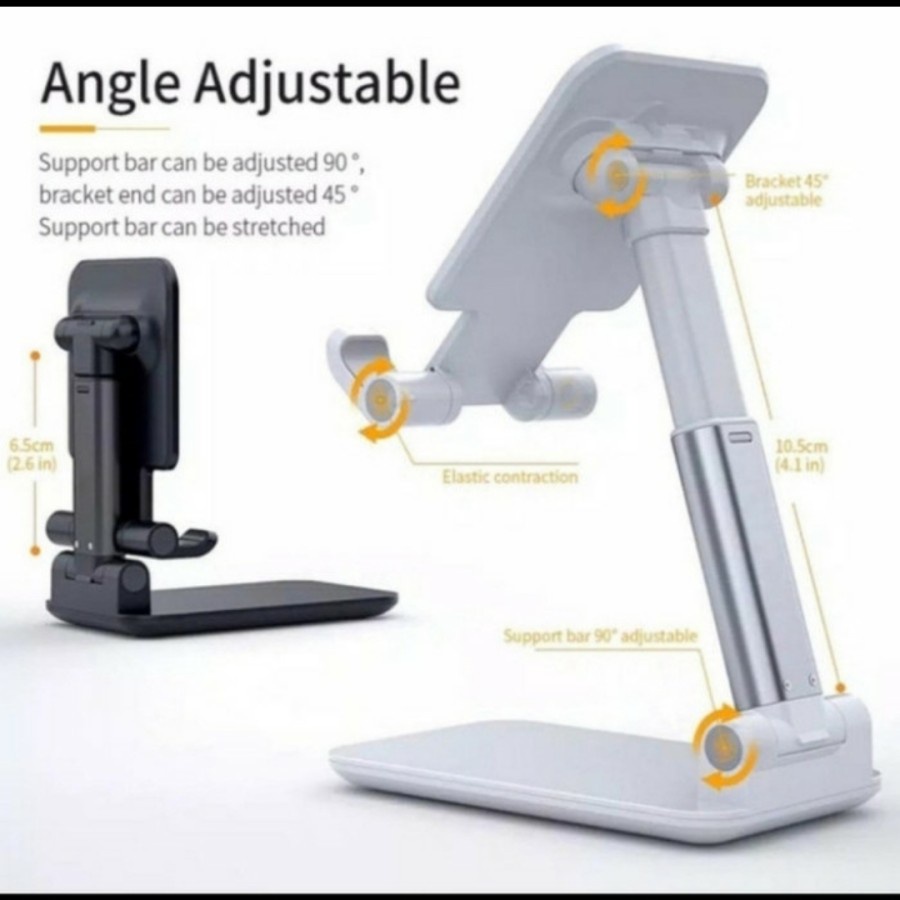 Holder folding desktop phone stand / dudukan hp bahan metal