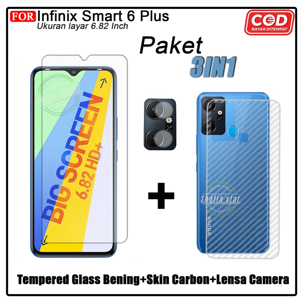 PAKET 3IN1 Tempered Glass Matte Infinix Smart 6 Plus Smart 6 Nfc Smart 7 Smart 5 Anti Glare Full Cover Protect Camera