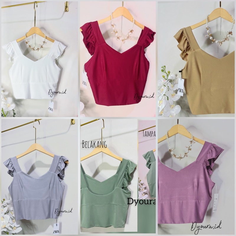 BELLA VEST / Crop top korea /crop renda / crop premium /crop real pict/ crop korea/crop zarra /crop brenda// TALI PITA BELAKANG // TANGTOP/ crop vest. BISA COD