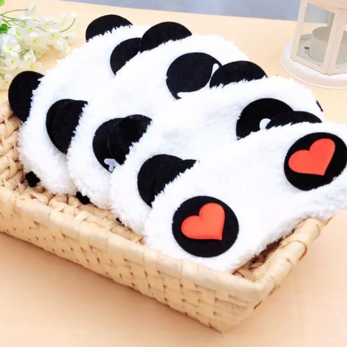 penutup mata karakter panda tidur sleeping eye cover cute kartun