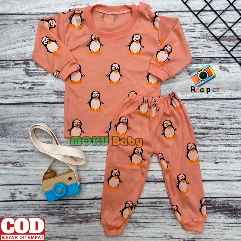 Setelan Baju Bayi Setelan Baju Bayi Motif Pinguin Usia 3-12 Bulan Almeera Baby and Kids