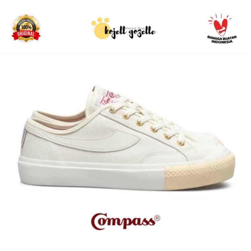 Sepatu Compass Gazelle Low Cream