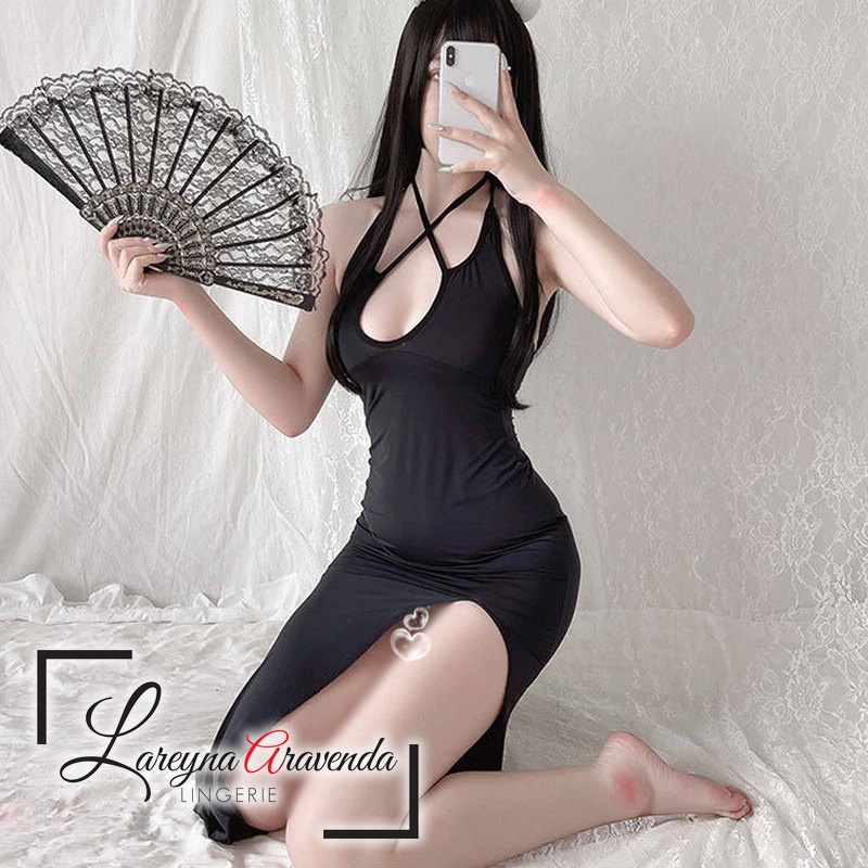 Lareyna Aravenda Set Lingerie + CD Seksi Gaun Malam Panjang Romantis LG524