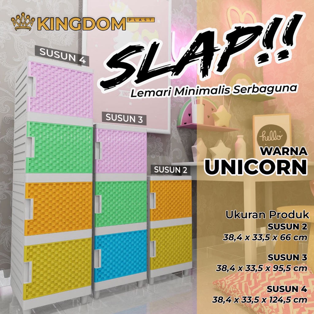 LEMARI PAKAIAN MINIMALIS KINGDOM SLAP UNICORN LEMARI SWING LEMARI PLASTIK LEMARI BAJU LEMARI BAGUS LEMARI MURAH