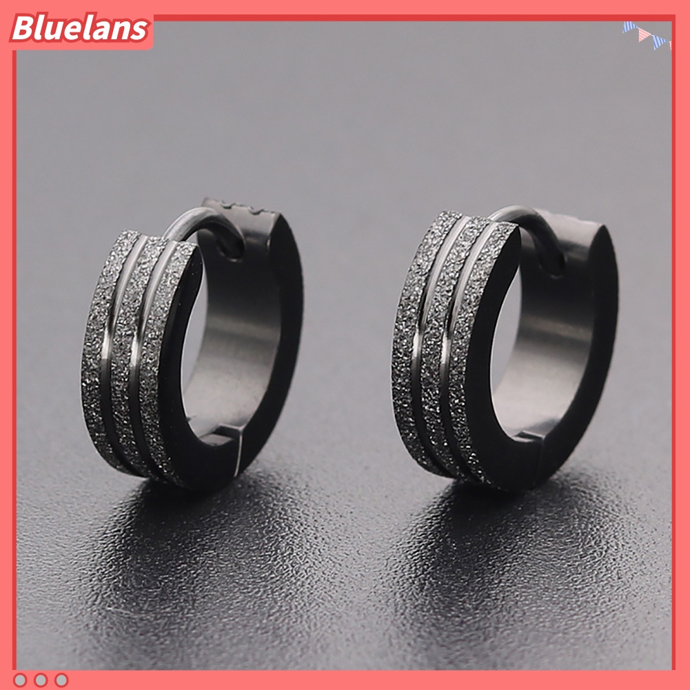 Bluelans Anting Bulat Bahan Stainless Steel Untuk Unisex