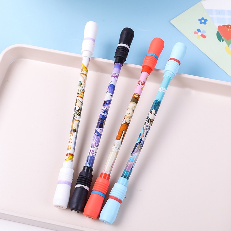 COD ❤️ Pen Puter Spinner Toys/ Spinning Pen/ Pulpen Putar Spinner/ Bolpoin Anti Slip Untuk Anak / Dewasa Anti Stress Rotating Pen Impor Harga Rendah-Bellamy's-New💥 E-Random