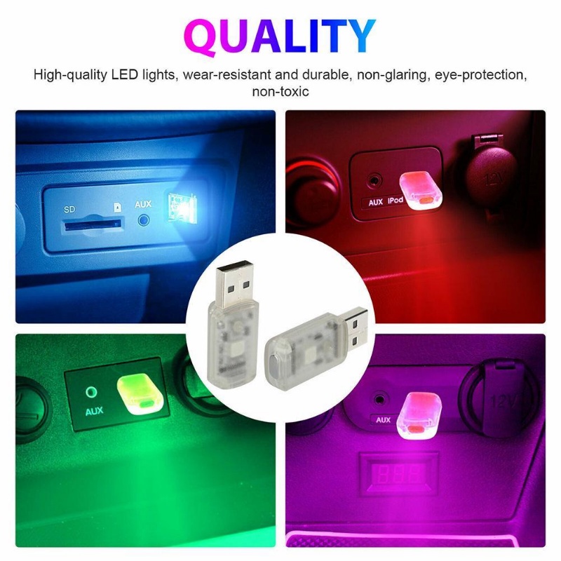 Lampu Neon LED Mini USB Untuk Dekorasi Interior Mobil
