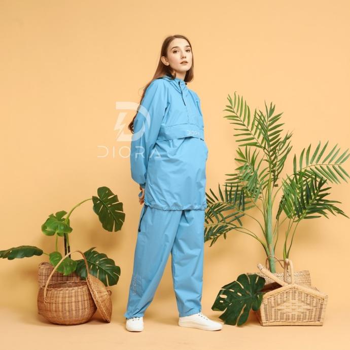 Jas Hujan Diora Jas hujan pria wanita series blue anti air Bahan Impor
