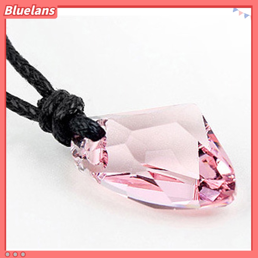 Bluelans Fashion Men Women Faux Crystal Pendant Adjustable Rope Necklace Jewelry Gift
