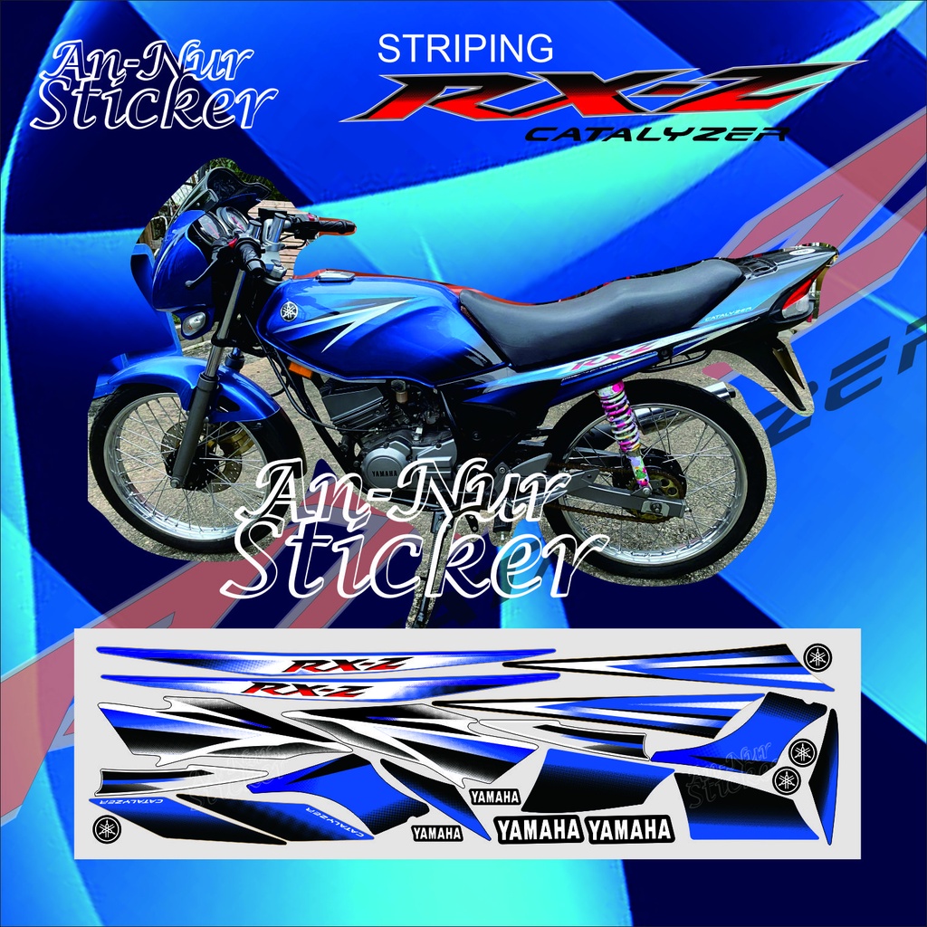 striping stiker RXZ CATALYZER BIRU HITAM copy original