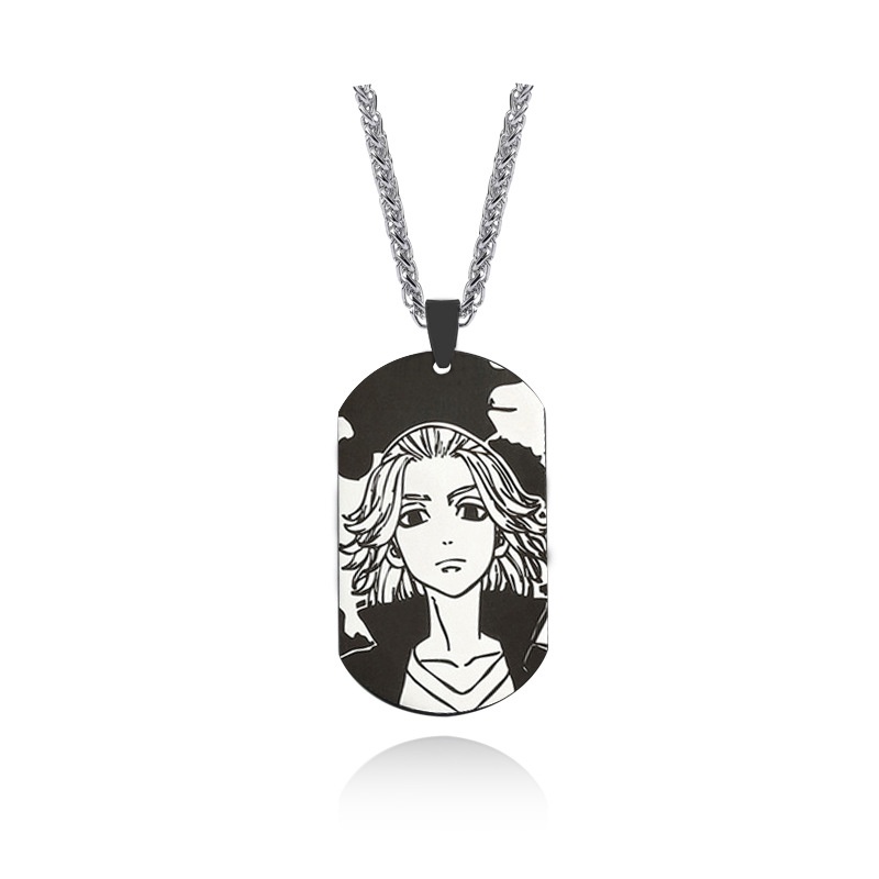 Trendy Fashion Black Brand Necklace New Style Stainless Steel Tokyo Avengers Anime Necklace Rock Party Jewelry Gift