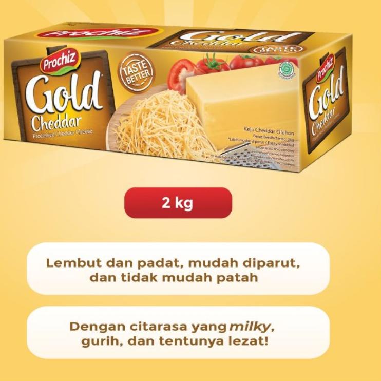 

See Here--Keju PROCHIZ Gold 2 kg Cheese Cheddar 2Kg Expired Panjang