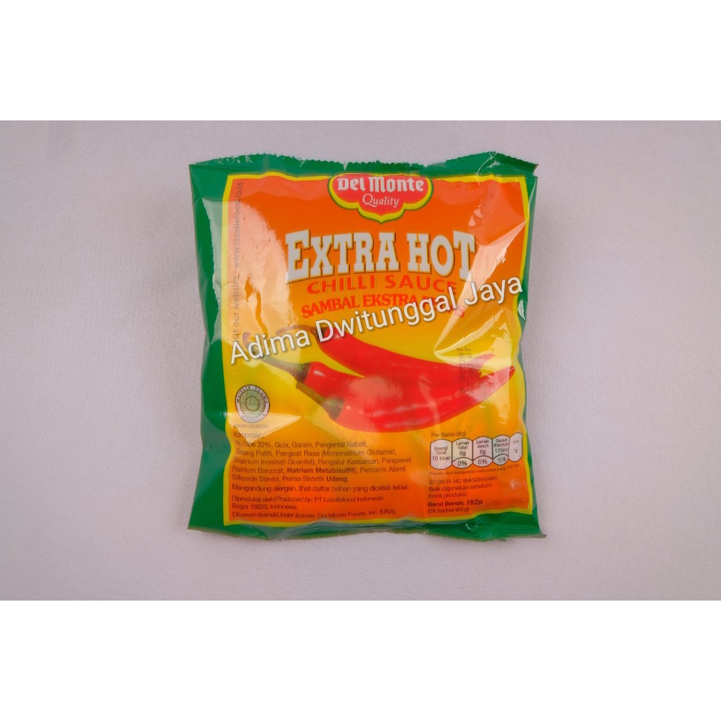 Delmonte Extra Hot Chili Sauce / Sambal Extra Pedas Sachet 24's x 8 gr