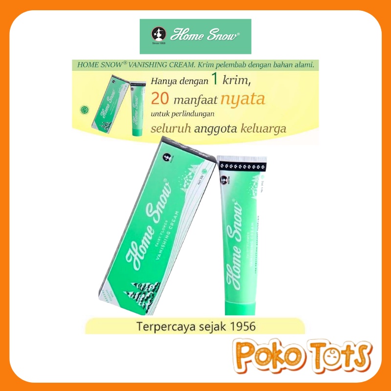 Home Snow Vanishing Cream 39gr Krim Pelembab &amp; Pencerah Kulit Wajah