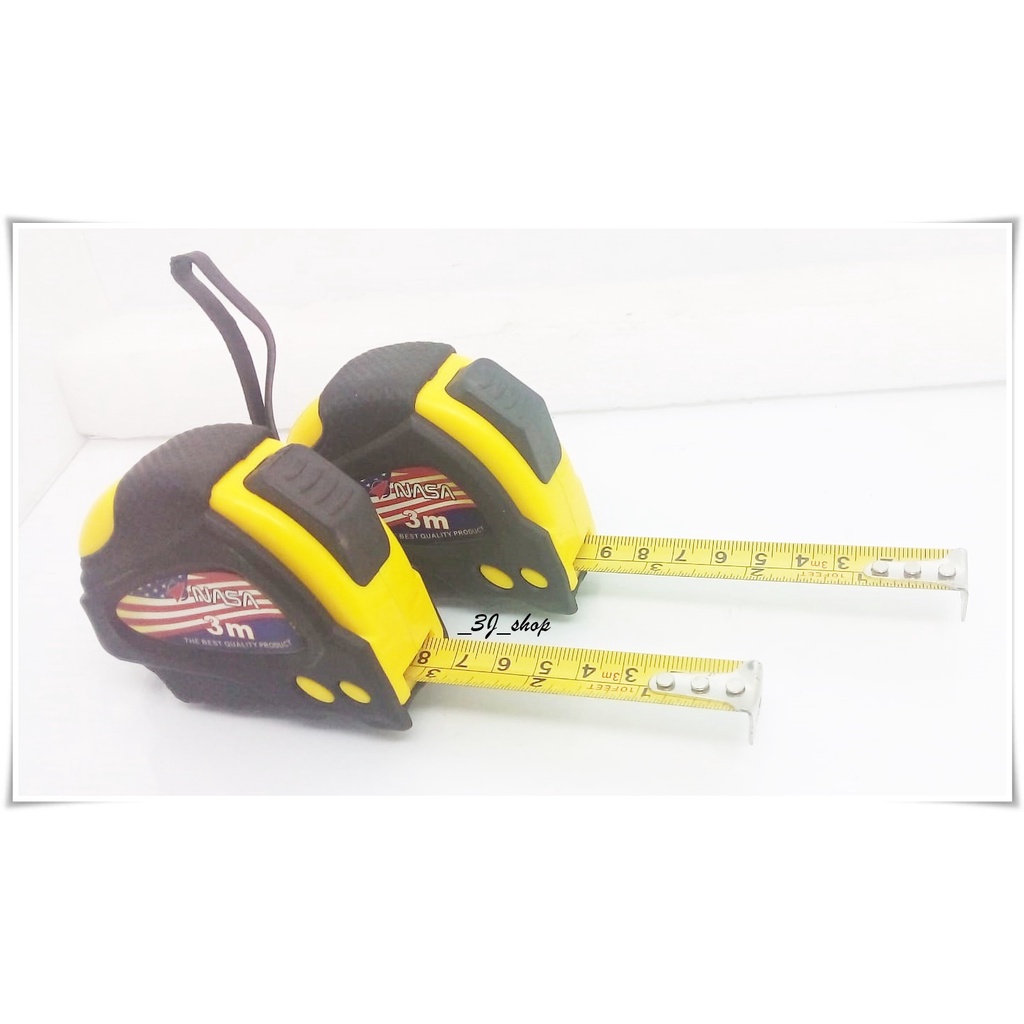 0489-Meteran 3 Meter Nasa Karet Hitam / Meteran Tukang / Measuring Tape / Meteran Karet / METERAN OT