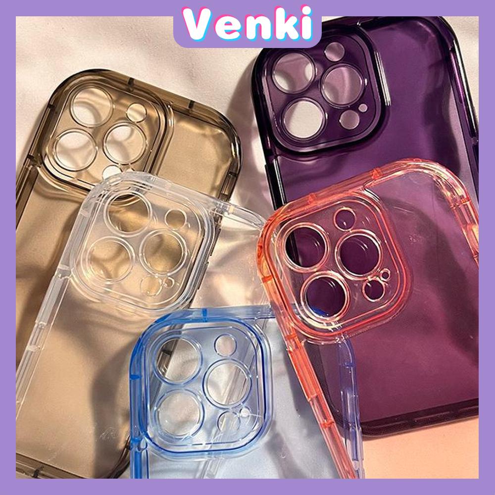 For iPhone 14 Pro Max iPhone Case Clear Case TPU Soft Case Airbag Shockproof Protection Camera Black Purple Transparent For iPhone 13 Pro Max 12 Pro Max 11 xr 7Plus