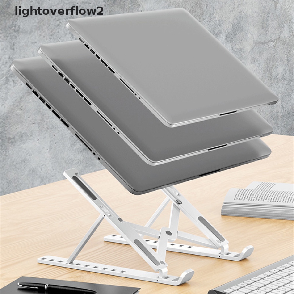 (lightoverflow2) Stand Laptop / Notebook / MacBook Pro Bahan Aluminum Alloy Bisa Dilipat (ID)