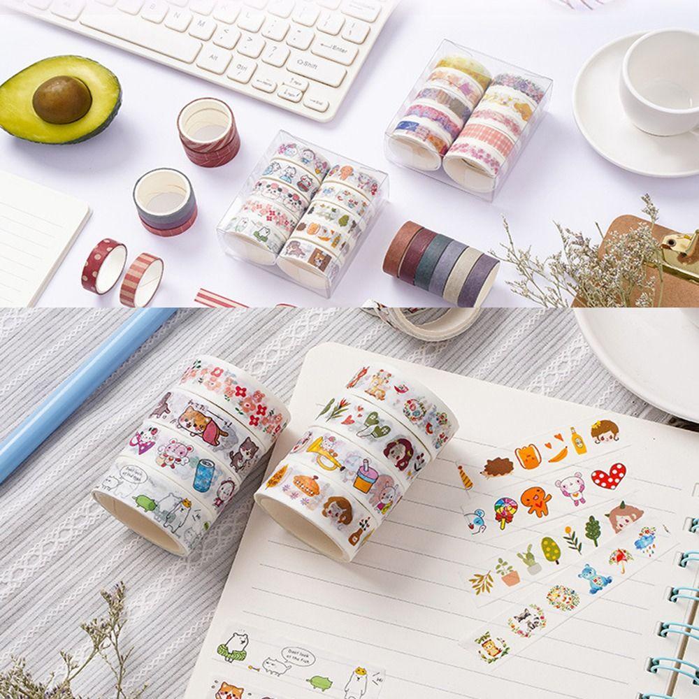 Nanas8 /10 /12Rolls /Set Washi Tape Baru Kualitas Tinggi Scrapbooking Gadis Hati Sedikit Segar Kreatif Alat Tulis DIY Bahan