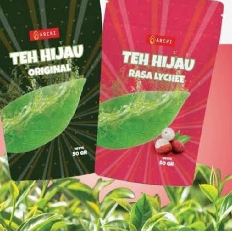 

TRXV1h1G--Archi teh hijau original / lechi pouch 50 gram