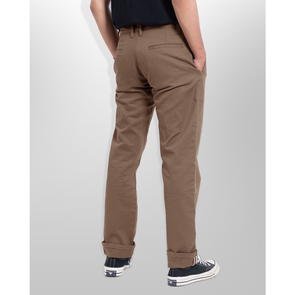 Morgen Slim Straight Chino Pants - Coffee