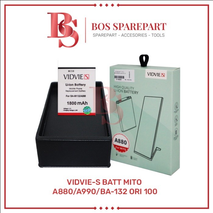 VIDVIE-S BATERAI MITO A880 / A990 / BA -132 ORIGINAL 100 / BATTERY / BATRE