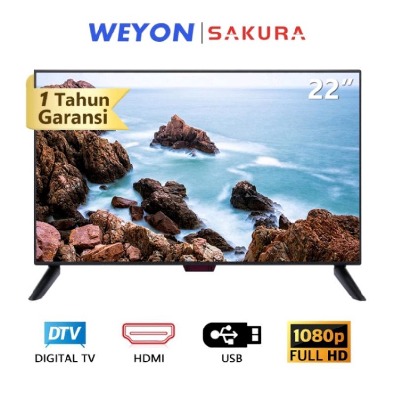 TV LED 22 in HD SUPPROT VGA-HDMI-AV-USB harga murah garansi 36bulan