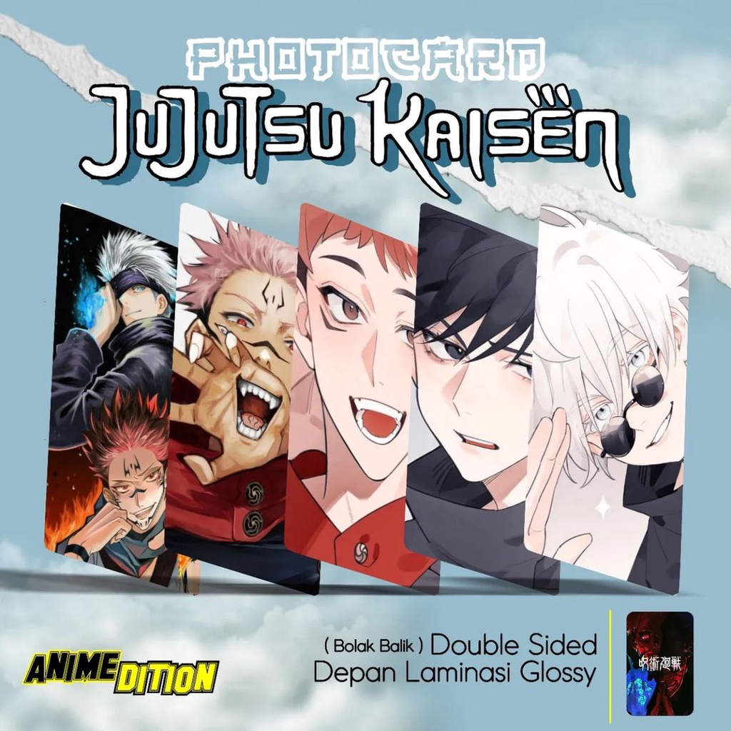 Photocard Premium Bolak Balik Anime Jujutsu Kaisen Gojo Satoru