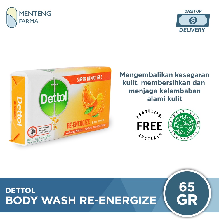 Sabun Mandi Batang Dettol Profresh Re-Energize 65 gram