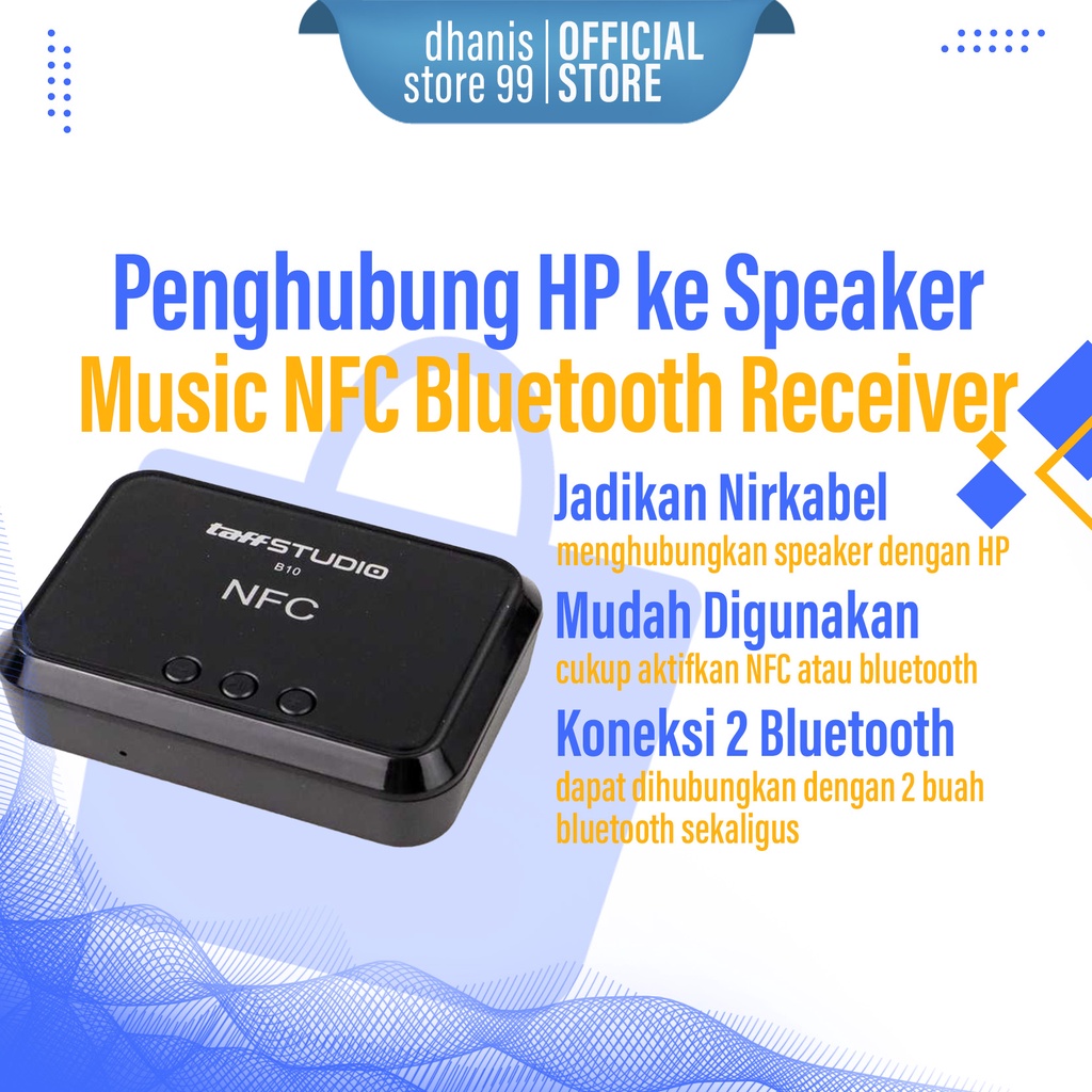 Penghubung HP Ke Spiker Music NFC Bluetooth Receiver Musik Wireless Speaker Audio Adapter