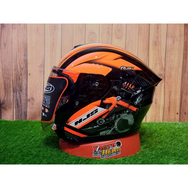 HELM HALF FACE NJS KAIROZ DV RUSH ORANGE GLOSS