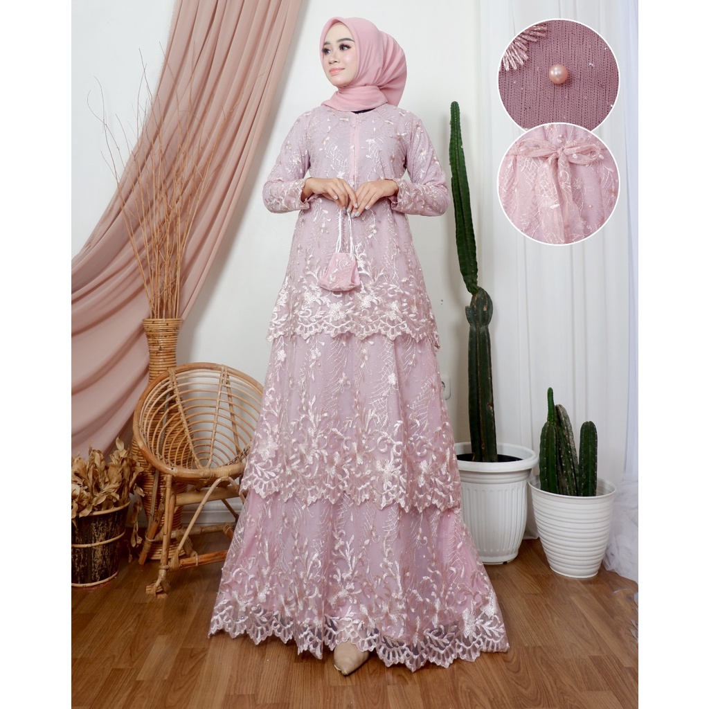 GAMIS TILE UMPAK| GAMIS KONDANGAN| GAMIS PESTA MEWAH| GAMIS BROKAT| GAMIS TILE| GAMIS PENGANTIN| GAMIS PESTA| GAMIS MEWAH| KEBAYA| BY MIRA
