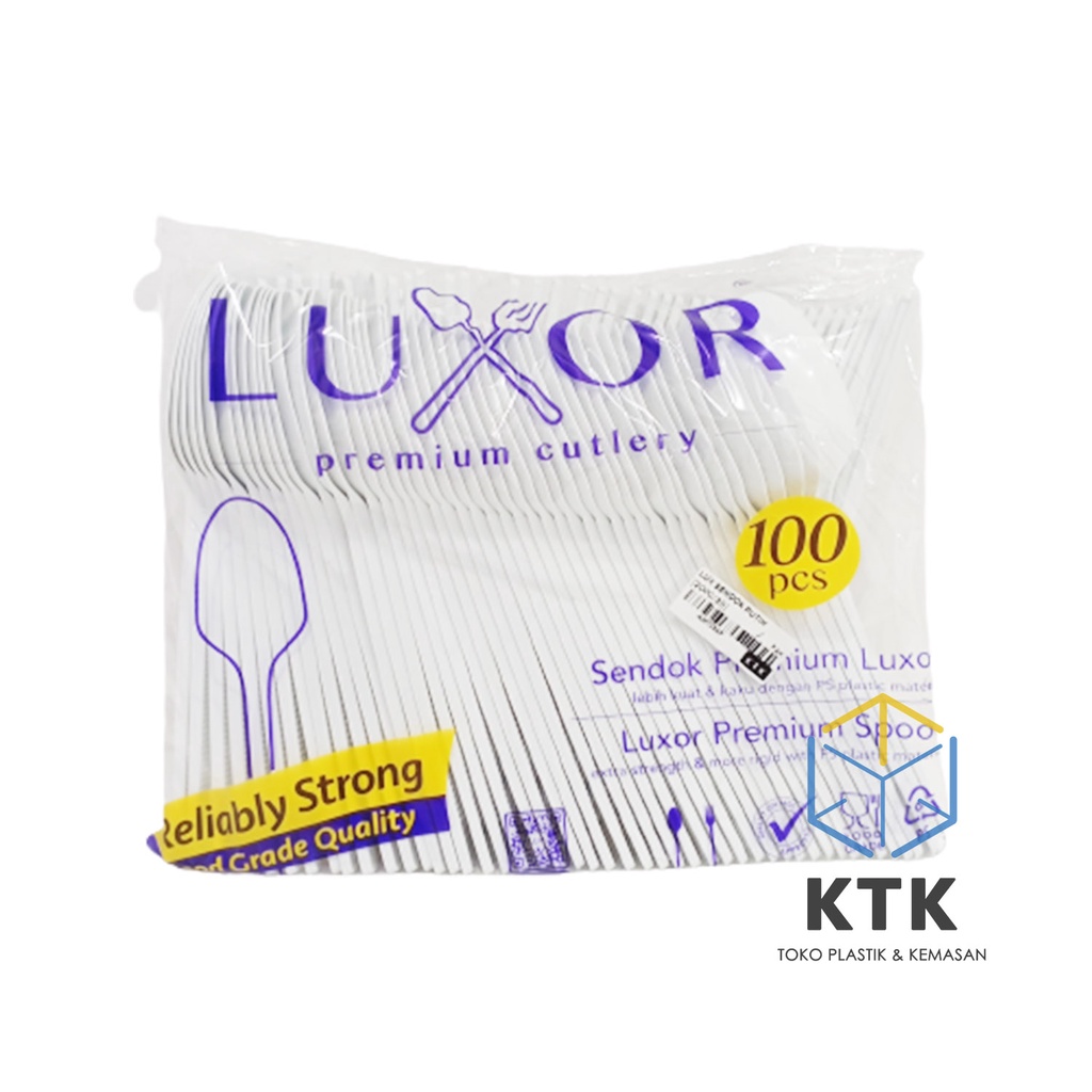 Sendok Makan Luxor Putih Susu [100 pcs] / Sendok Plastik Panjang