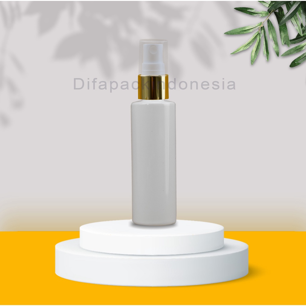 Botol RF 60ml spray neck gold body putih susu