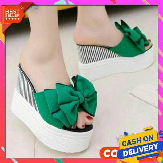 Sandal Wanita Calbi Bling Bling Terbaru Vu903 Mc 19 Marun/ Weges Bunga/Weges Murah/Weges Casual San 