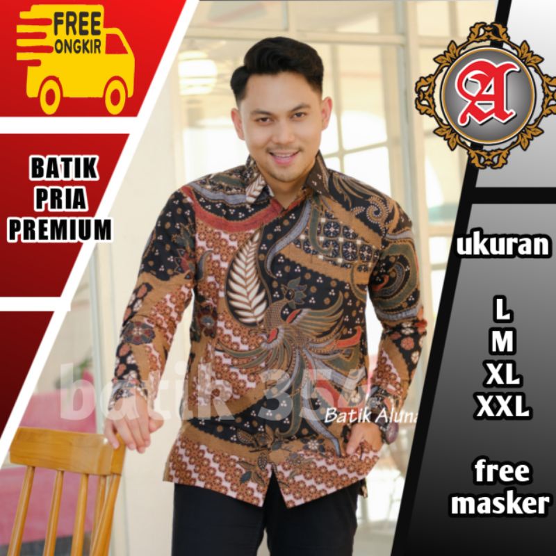 batik katun pria kemeja batik pria Premium  batik Aluna pria PCW 027