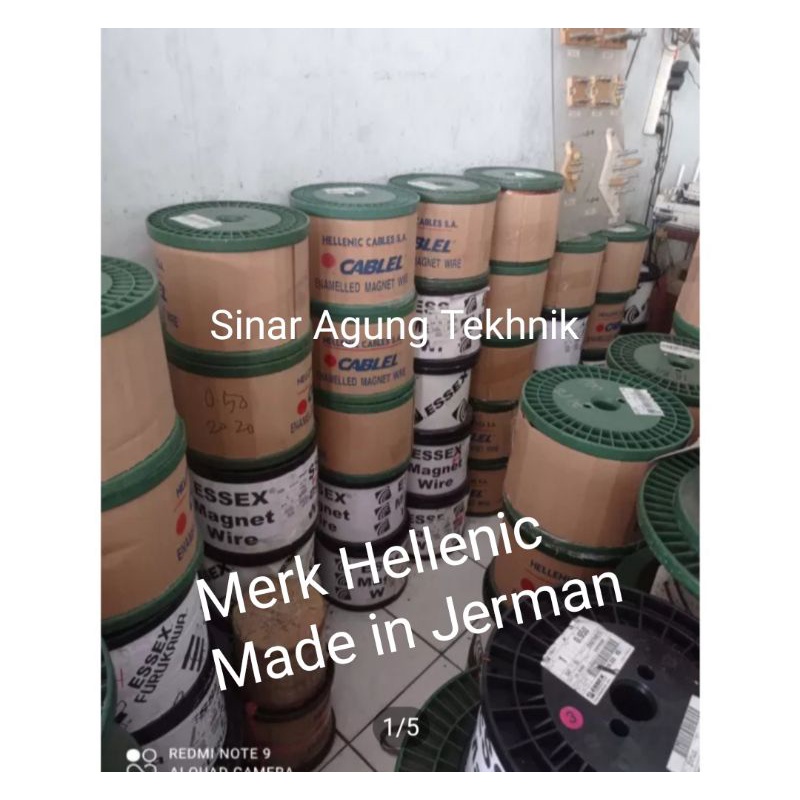 Kawat Tembaga email 0,18 mm Merk Hellenic Made in Jerman