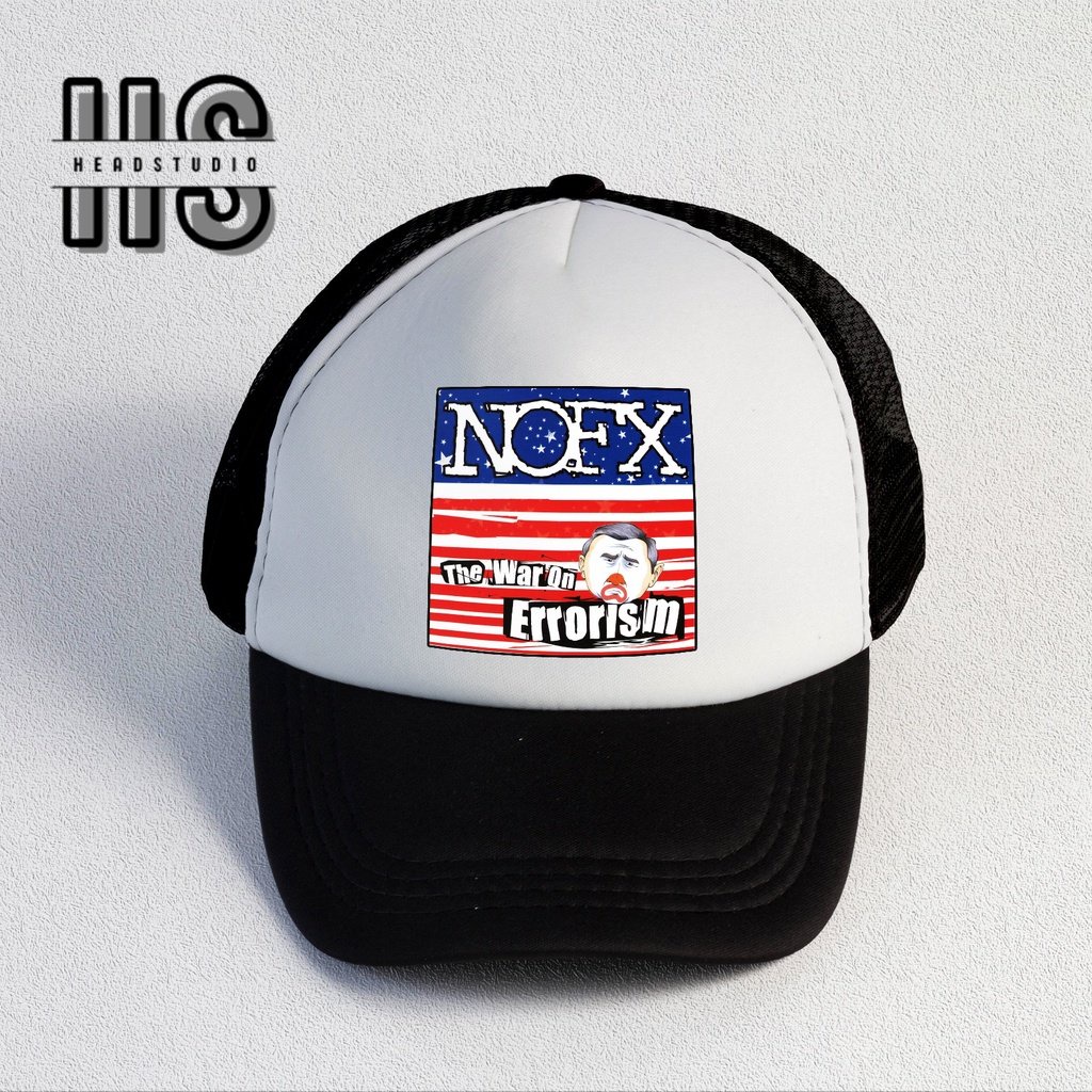 Nofx | Trucker Hat Best Seller | Topi Pria | Topi | Trucker | Topi Band | Baseball | Band | Topi Jaring | Topi Sablon | Head Studio