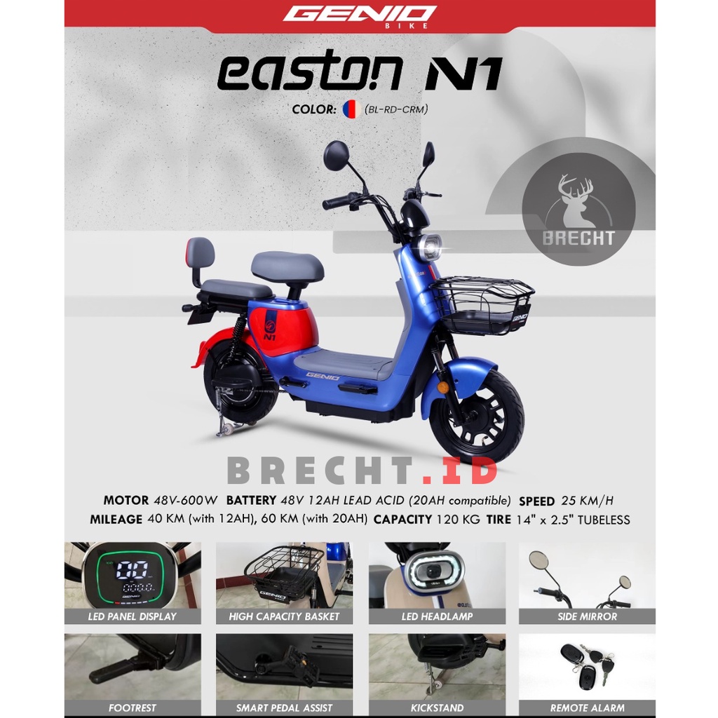 Sepeda Listrik E-Bike Genio Easton N1 By United 48V 600W