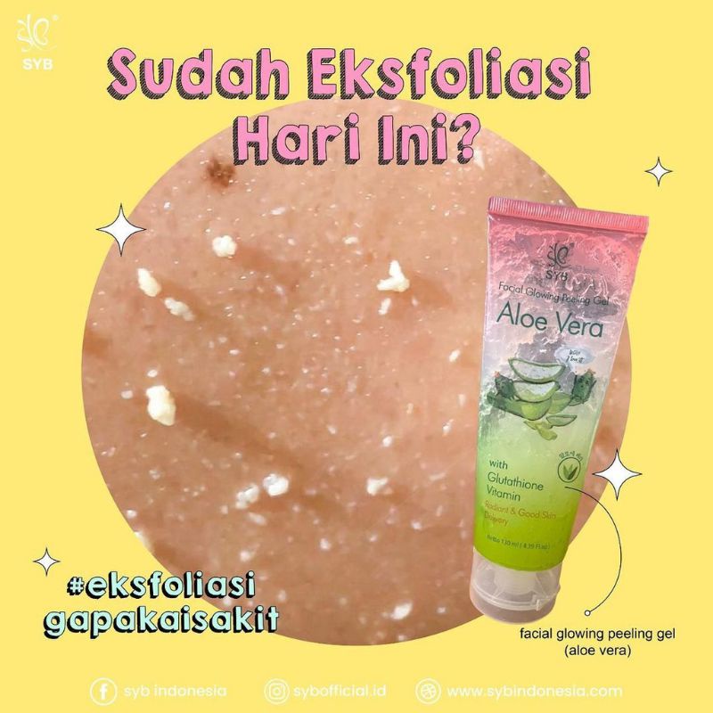 READY!! SYB SBY PEELING GEL ALOE VERA CHARCOAL MILK N SNAIL FACIAL GLOWING GLOW PEELING GEL