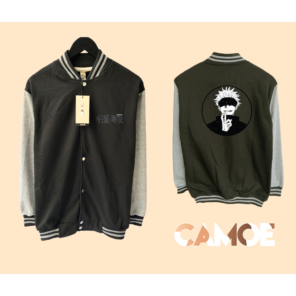 jaket varsity baseball premium desain gojo jujutsu kaisen