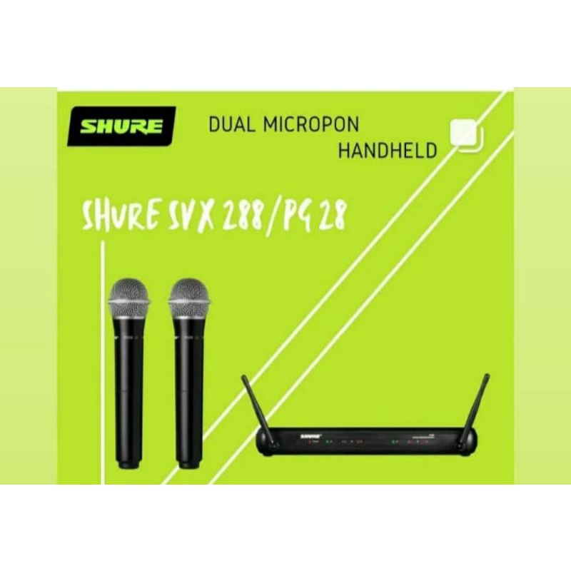 Mic Wireless SHURE SVX 288E/PG28 /SVX288 PG28 garansi resmi